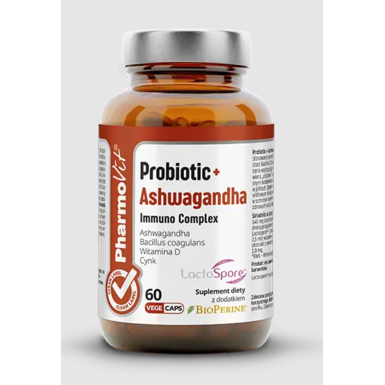 PROBIOTIC + ASHWAGANDHA IMMUNO COMPLEX BEZGLUTENOWE 60 KAPSUŁEK 
