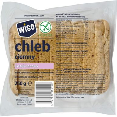 CHLEB CIEMNY KROJONY BEZGLUTENOWY 250g 