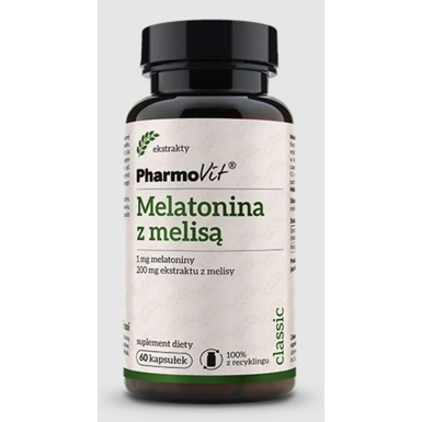 MELATONINA Z MELISĄ BEZGLUTENOWE 60 KAPSUŁEK 