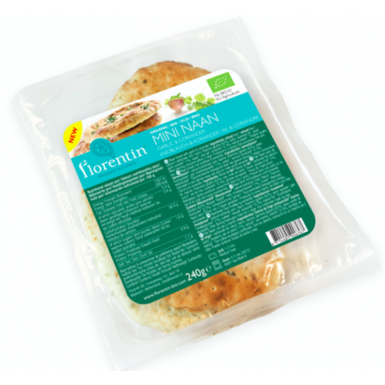 CHLEBEK MINI NAAN Z CZOSNKIEM I KOLENDRĄ BIO 280g 