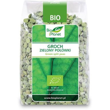GROCH ZIELONY POŁÓWKI BIO 400g 
