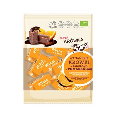 KRÓWKI CZEKOLADA Z POMARAŃCZĄ BEZMLECZNE BEZGLUTENOWE BIO 150g 