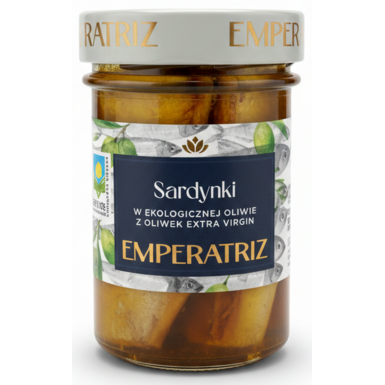 SARDYNKI EUROPEJSKIE W BIO OLIWIE Z OLIWEK EXTRA VIRGIN 180g (126g) (SŁOIK) 
