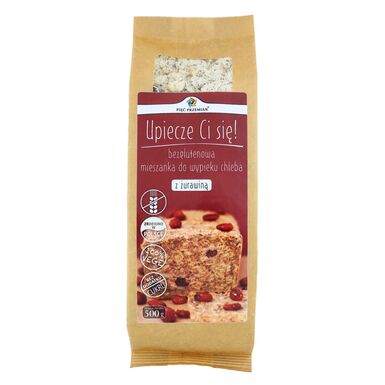 MIESZANKA DO WYPIEKU CHLEBA Z ŻURAWINĄ BEZGLUTENOWA 500g 