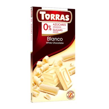 CZEKOLADA BIAŁA BEZ DODATKU CUKRÓW BEZGLUTENOWA 75g 