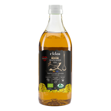 OLEJ RZEPAKOWY RAFINOWANY TŁOCZONY NA ZIMNO BIO 1L 