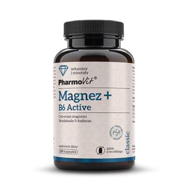 MAGNEZ + WITAMINA B6 ACTIV BEZGLUTENOWY 120 KAPSUŁEK 