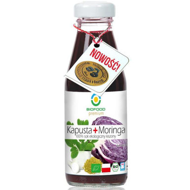 SOK Z CZERWONEJ KAPUSTY KISZONEJ Z MORINGĄ NFC BEZGLUTENOWY BIO 200ml 