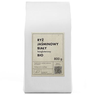 RYŻ JAŚMINOWY BIAŁY BEZGLUTENOWY BIO 800g 