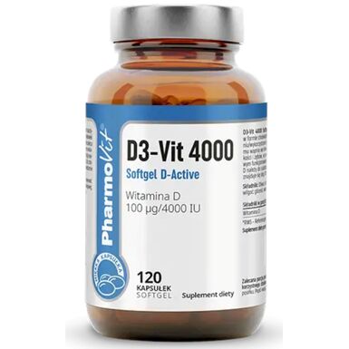 WITAMINA D3-VIT 100 µg (4000 j.m) BEZGLUTENOWA 120 KAPSUŁEK 