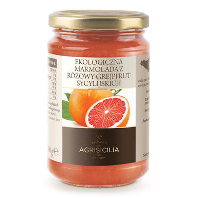MARMOLADA Z RÓŻOWYCH GREJPFRUTÓW SYCYLIJSKICH BIO 360g 