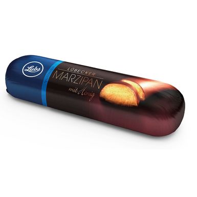 MARCEPAN Z LUBEKI Z MIODEM W MLECZNEJ CZEKOLADZIE BIO 50g 