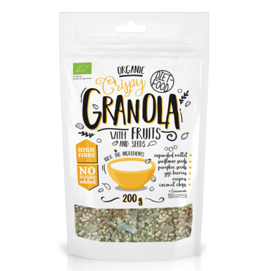 GRANOLA OWOCOWA Z NASIONAMI BIO 200g 