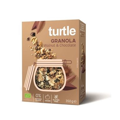 GRANOLA ORZECHY WŁOSKIE CZEKOLADA BEZGLUTENOWA BIO 350g 