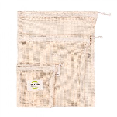 WORECZKI WIELORAZOWE BAWEŁNIANE NA OWOCE I WARZYWA 3szt MIX 