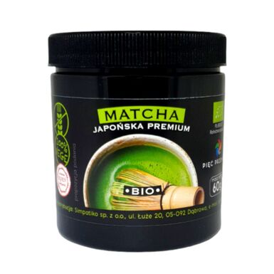 HERBATA ZIELONA MATCHA JAPOŃSKA BEZGLUTENOWA BIO 60g 