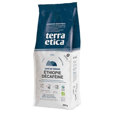 KAWA ZIARNISTA BEZKOFEINOWA ARABICA 100 % ETIOPIA FAIR TRADE BIO 500g 