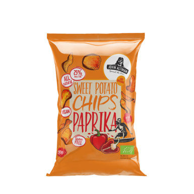 CHIPSY Z BATATÓW Z PAPRYKĄ SŁODKĄ WĘDZONĄ BEZGLUTENOWE BIO 90g 