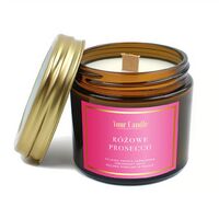 ŚWIECA SOJOWA ZAPACHOWA Z DREWNIANYM KNOTEM RÓŻOWE PROSECCO 120ml 26852