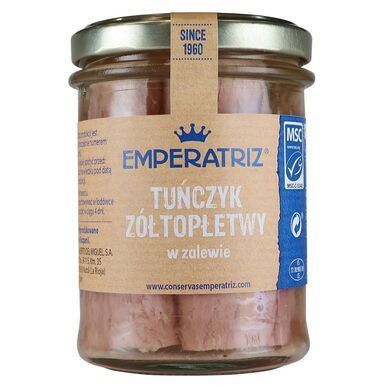 TUŃCZYK ŻÓŁTOPŁETWY FILETY MSC W SOSIE WŁASNYM 185g (130g) (SŁOIK) 
