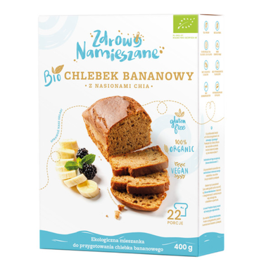 MIESZANKA NA CHLEBEK BANANOWY Z NASIONAMI CHIA BEZGLUTENOWA BIO 400g 