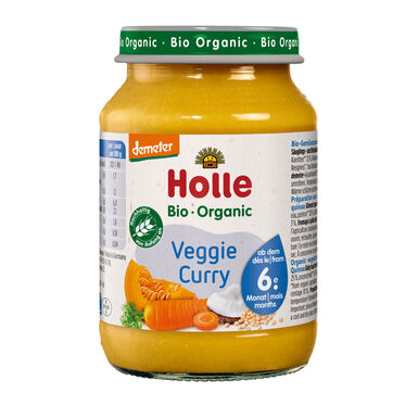 WARZYWNE CURRY BEZ DODATKU CUKRÓW BEZGLUTENOWE OD 6 MIESIĄCA DEMETER BIO 190g (SŁOIK) 