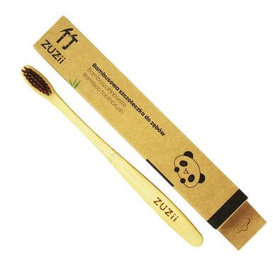 SZCZOTECZKA DO ZĘBÓW BAMBUSOWA BRĄZOWA MIĘKKA 